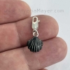 Silver and jet charm Compostela scallop shell