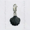 Silver and jet charm Compostela scallop shell