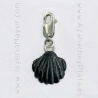 Silver and jet charm Compostela scallop shell