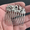 Peineta de plata y azabache