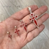 cruz de Santiago de plata roja