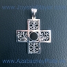 Cruz de plata y azabache