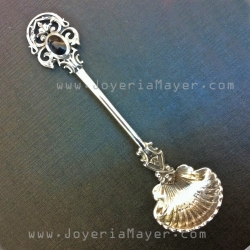 Cuchara cacillo de azabache y plata