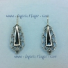 Silver and jet earrings