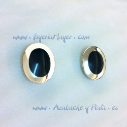 Silver and jet earrings