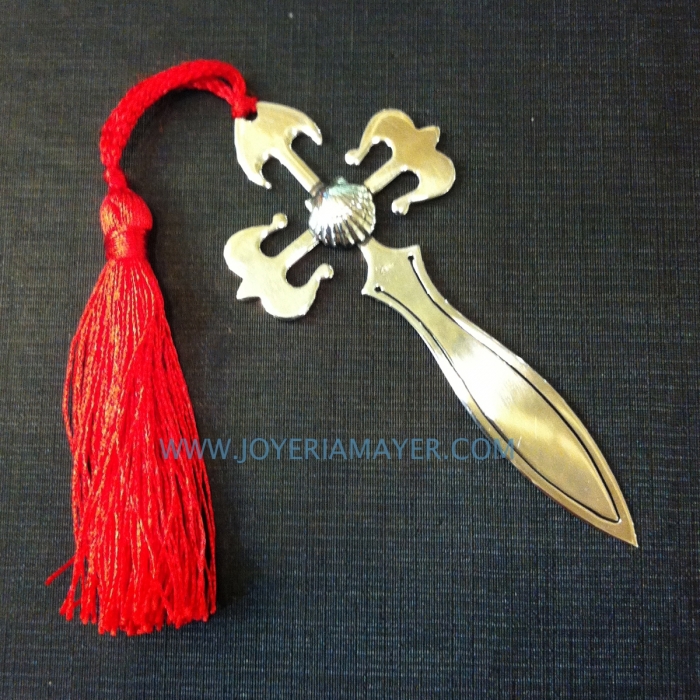 Marcahojas de plata cruz de Santiago