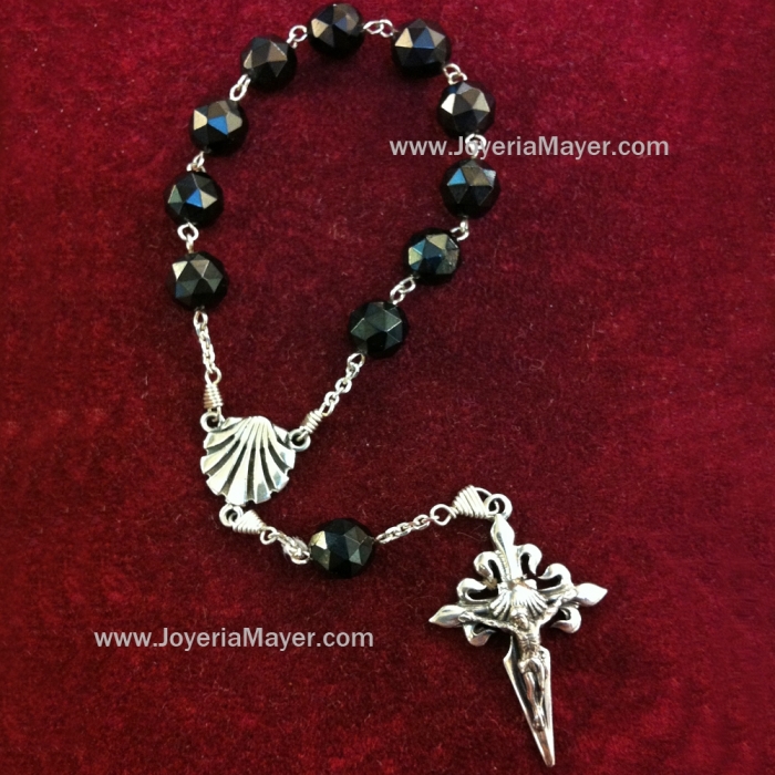 Silver and jet rosary of Saint James