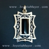 Silver and jet pendant