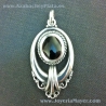 Silver and jet pendant