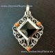 Silver and jet pendant