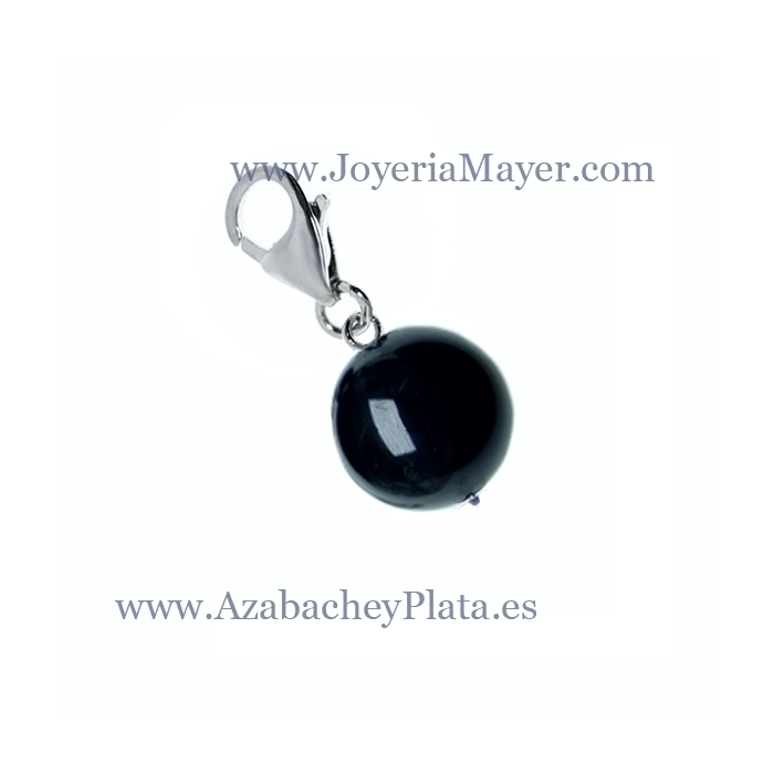 Charm bola de azabache y plata