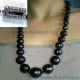 Jet and silver ball necklace