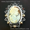 Silver and gold cameo brooch