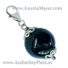 Smooth ball charm jet and silver