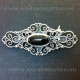 broche de filigrana de plata y azabache 