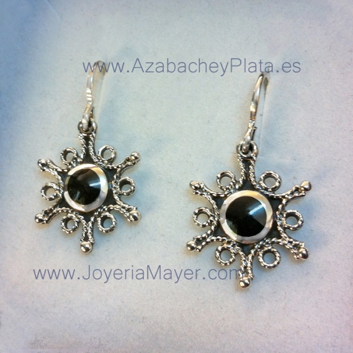 Pendientes de plata y azabache