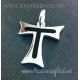 Cruz Tau de plata y azabache