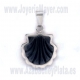 Compostela shell silver and jet pendant