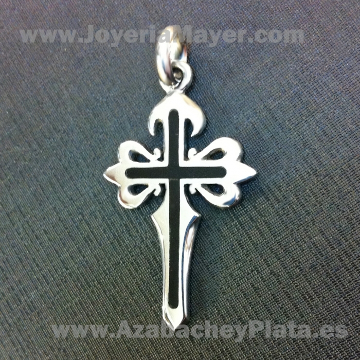 St.James cross silver and jet