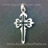 Cruz de Santiago de plata y azabache