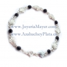 Shell bracelet silver and jet