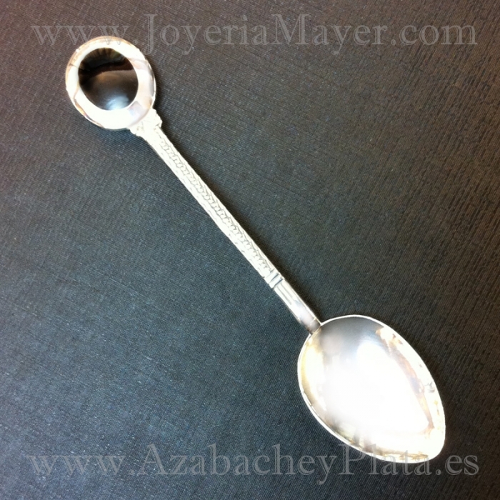 Silver and jet spoon