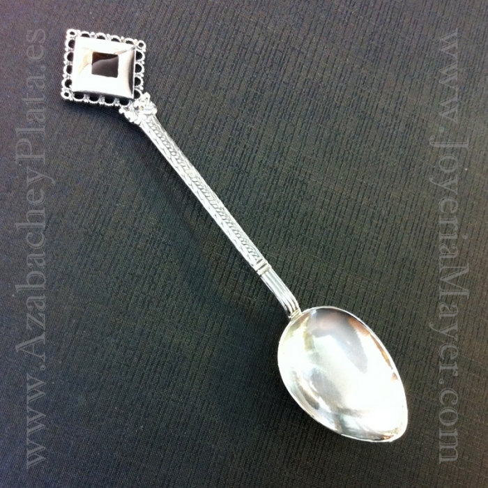Silver and jet spoon
