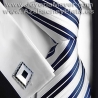 Silver and jet cufflinks