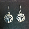 Silver earrings shell slender Compostela 