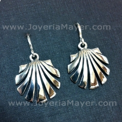 Silver earrings shell slender Compostela 