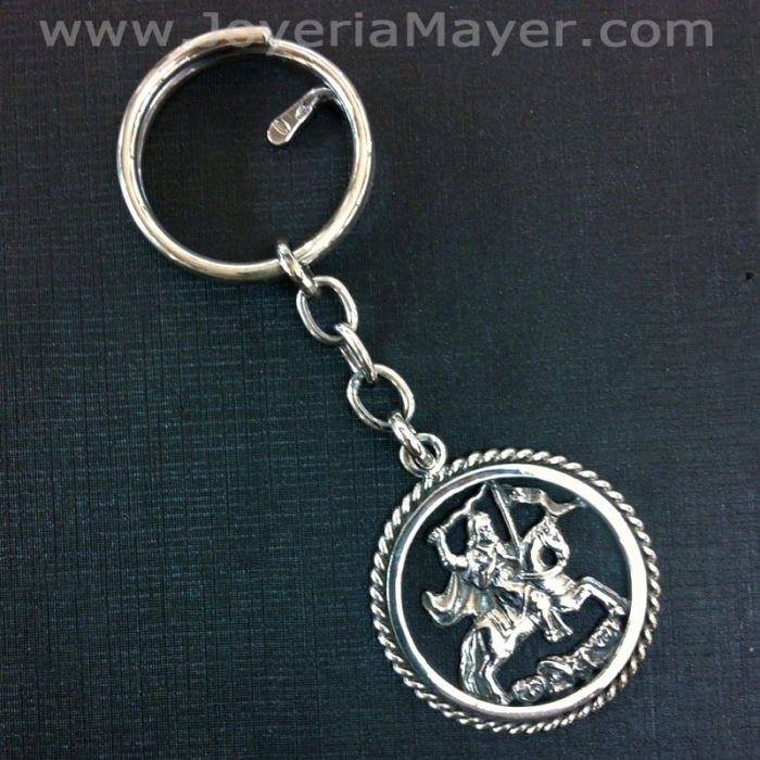 Silver Keychain Apostle Santiago Warrior
