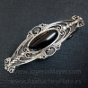 Silver and jet hair clip