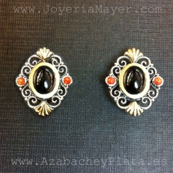 Pendientes azabache y plata