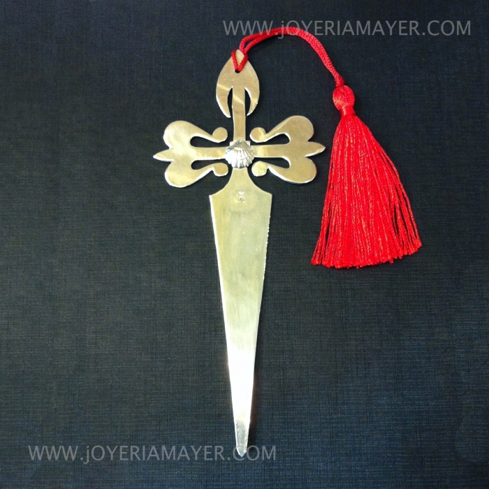 Silver letter opener Cross of Santiago.