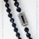 Jet and silver ball necklace