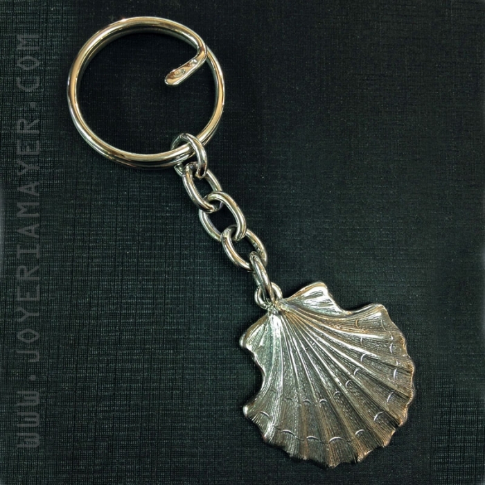 Keychain sterling silver shell compostela