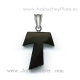 Cruz de plata y azabache Tau