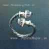 Anillo torque celta de plata y azabache