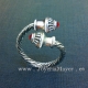 Anillo torque azabache y plata