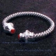 Celtic bracelet sterling silver and coral