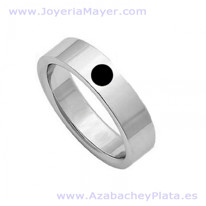 Anillo azabache y plata