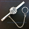 Compostela shell silver tie clip