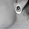 Silver and jet earrings