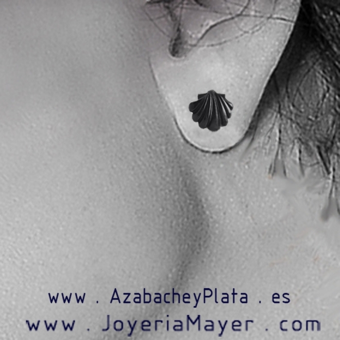 Silver and jet earrings