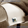 Silver and jet cufflinks