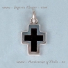 Cruz de plata y azabache