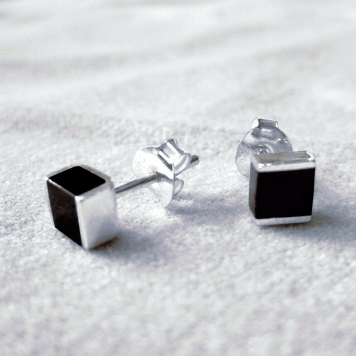 Pendientes de plata y azabache