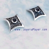 Silver and jet earrings