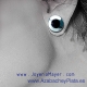 Silver earrings and jet