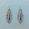 Silver and jet earrings
